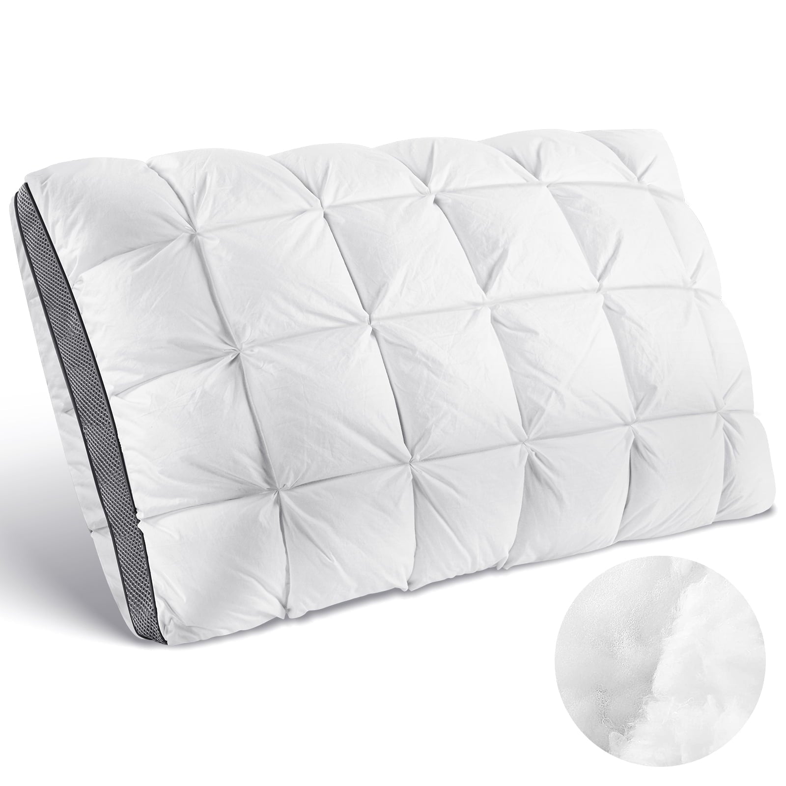 Decorative Plump Hotel Cervical Pillow for Sleeping – Ergonomic Contour Neck Support Bed Pillow, Fluffy and Supportive for Side, Back ... - Hotel Quality Plush Sleeping Pillows - Default Title