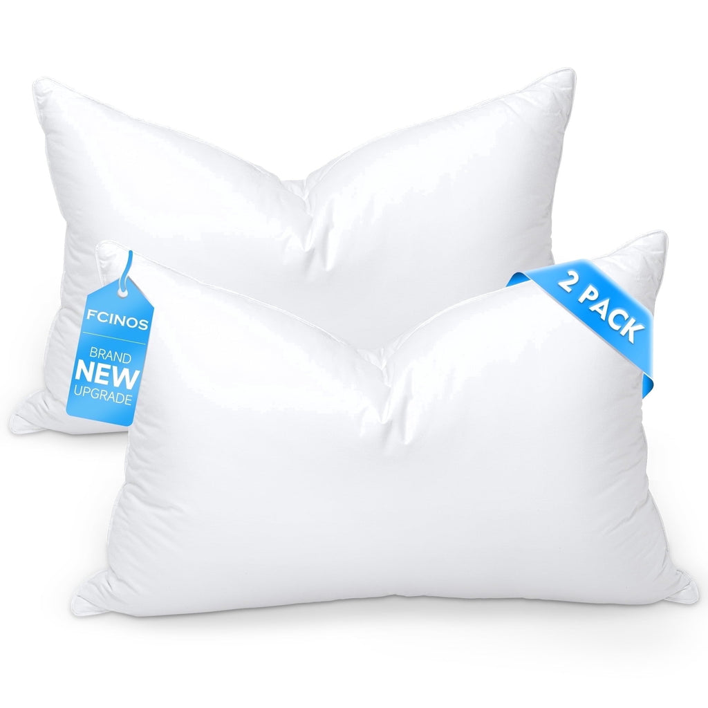 Decorative Plump Pillows and Bed Pillows Queen Size for Sleeping,With 2 Set of Soft Cotton Cover- Pack of 2 - Hotel Quality Plush Sleeping Pillows - Default Title