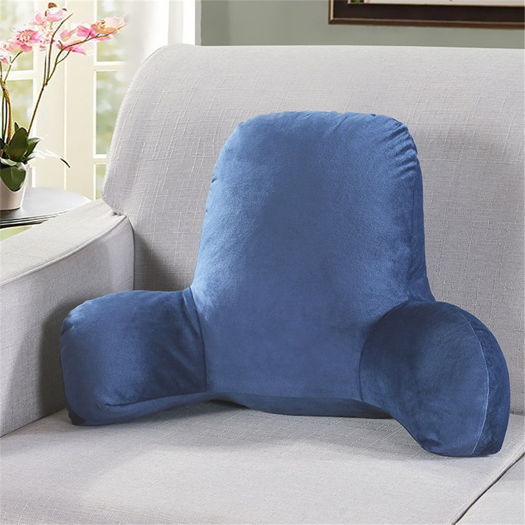 Fluffy Shredded Backrest Pillow with Arms, Back Rest for Bed Sitting, Plush Big Backrest Lumbar Support Chair Cushion, Foam ... - Hotel Quality Plush Sleeping Pillows - Default Title