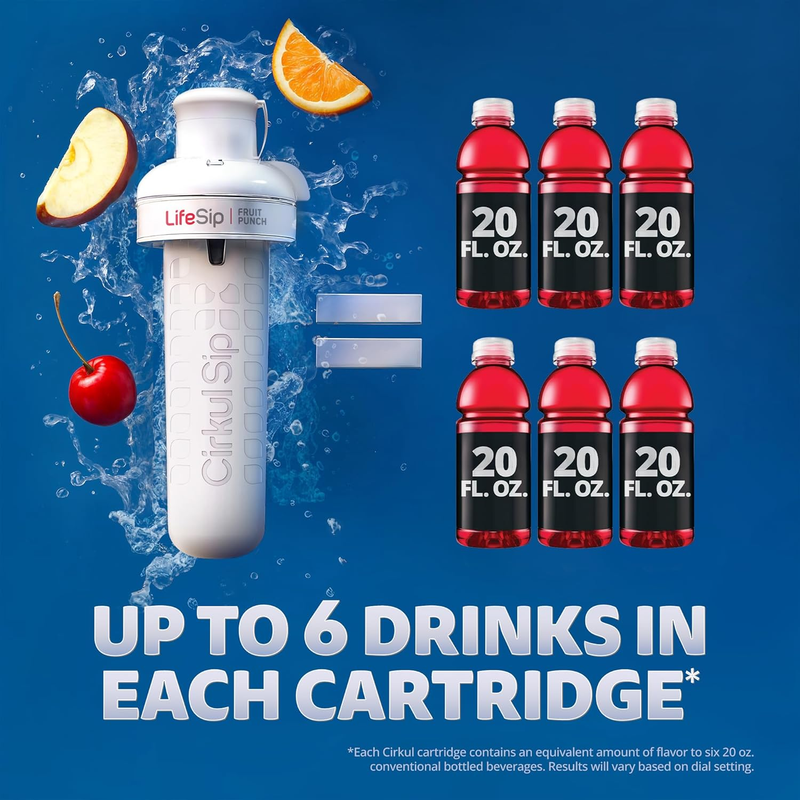 Zero-Calorie LifeSip 6-Pack Variety Pack PN3A - Electrolyte Hydration Enhanced Taste Cartridges Detail