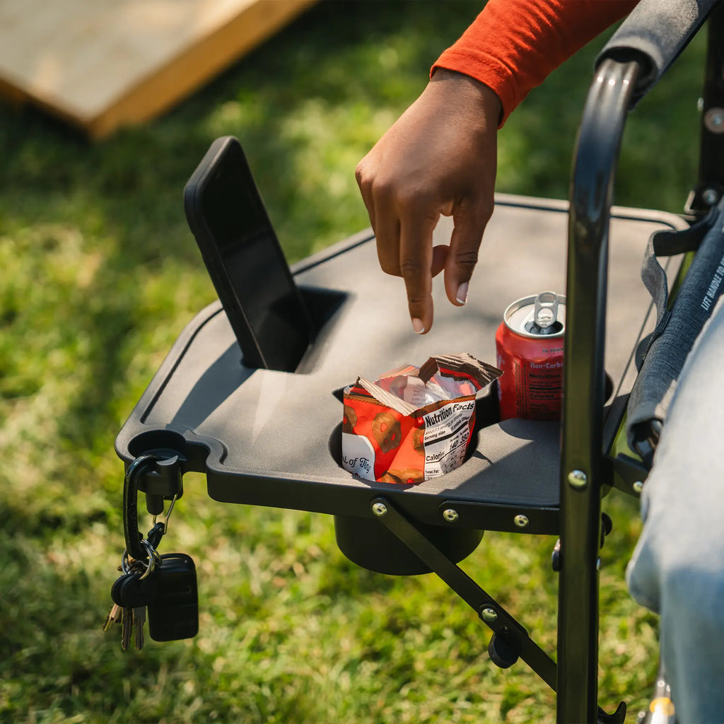 Patented Spring-Action Freestyle Rocker with Side Table - Choice 853 - RoadTrip Rocker Smooth Motion Camp Chair Detail