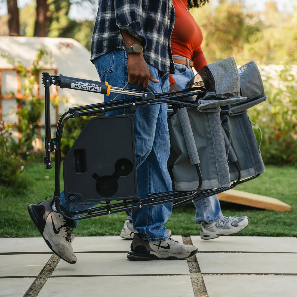 Patented Spring-Action Freestyle Rocker with Side Table - Choice 853 - RoadTrip Rocker Smooth Motion Camp Chair Detail