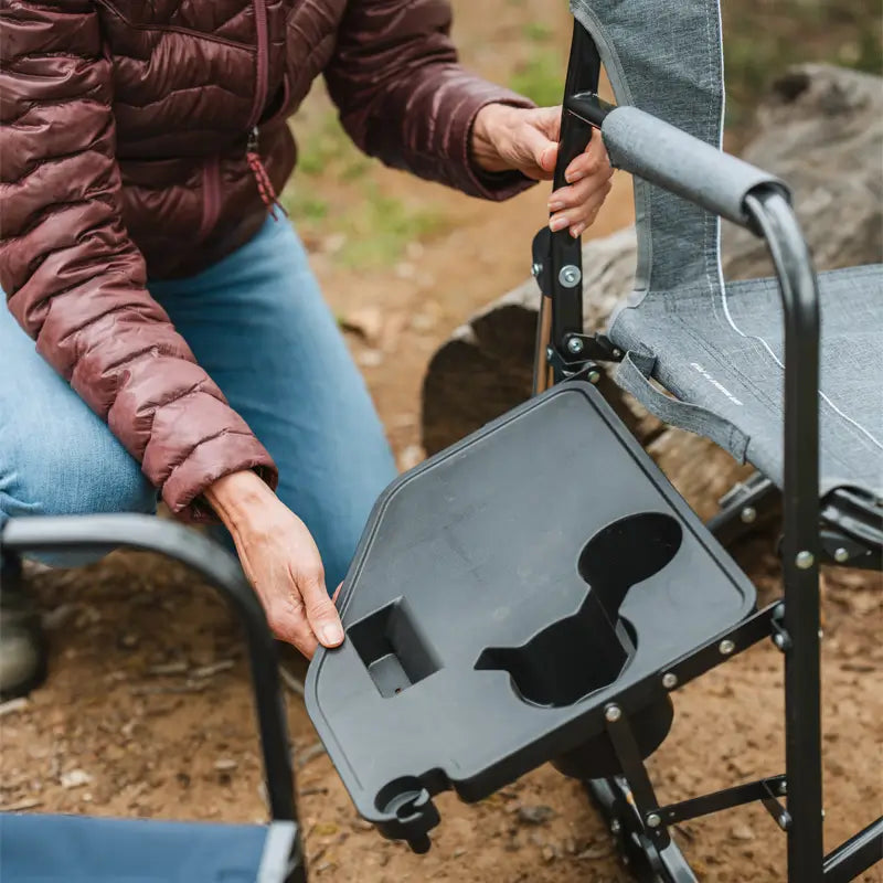 Patented Spring-Action Freestyle Rocker with Side Table - Choice 853 - RoadTrip Rocker Smooth Motion Camp Chair Detail