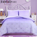 All-Season gold foil Design 7-piece Bed in a Bag Comforter Set with Sheets,Purple/Silver Butterflies,Full - Cloud-Like Soft Lightweight Bed Comforter - Default Title