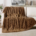 Lightweight Warm Leopard Print Throw Blanket Soft Cozy Fluffy Plush Cheetah Print Blanket for Home Decor,50"x60",Brown - Super Soft Reversible Sherpa Flannel Blanket - Default Title
