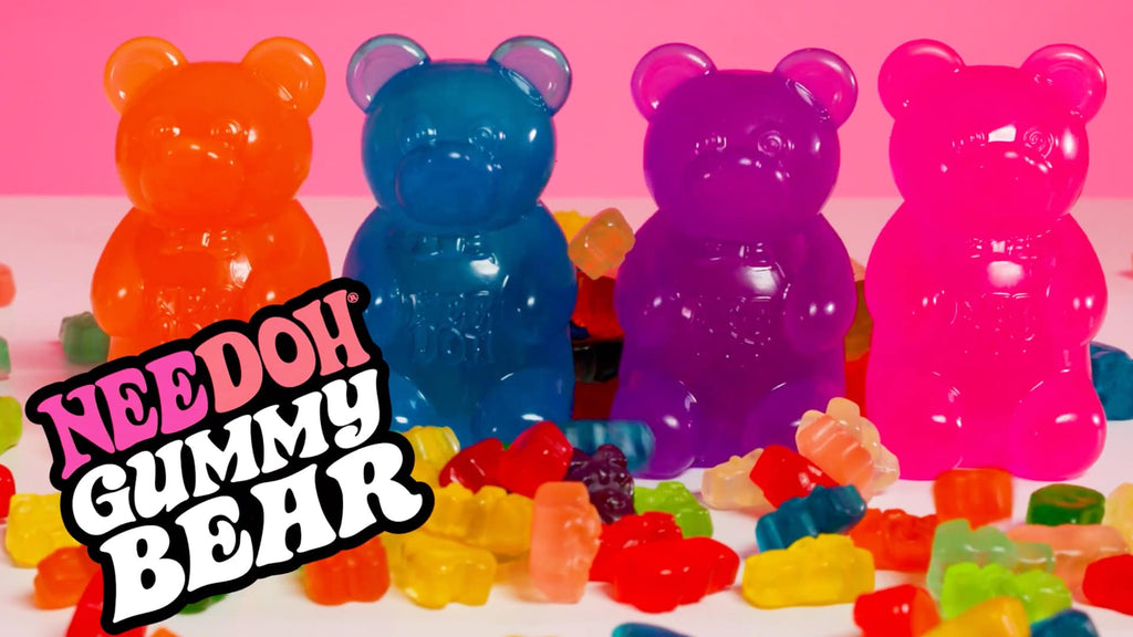 Cute Collectible NeeDoh Gummy Bear | Edition Canyon Forest - Collectible Shaggy Monster Squishable Toy Detail