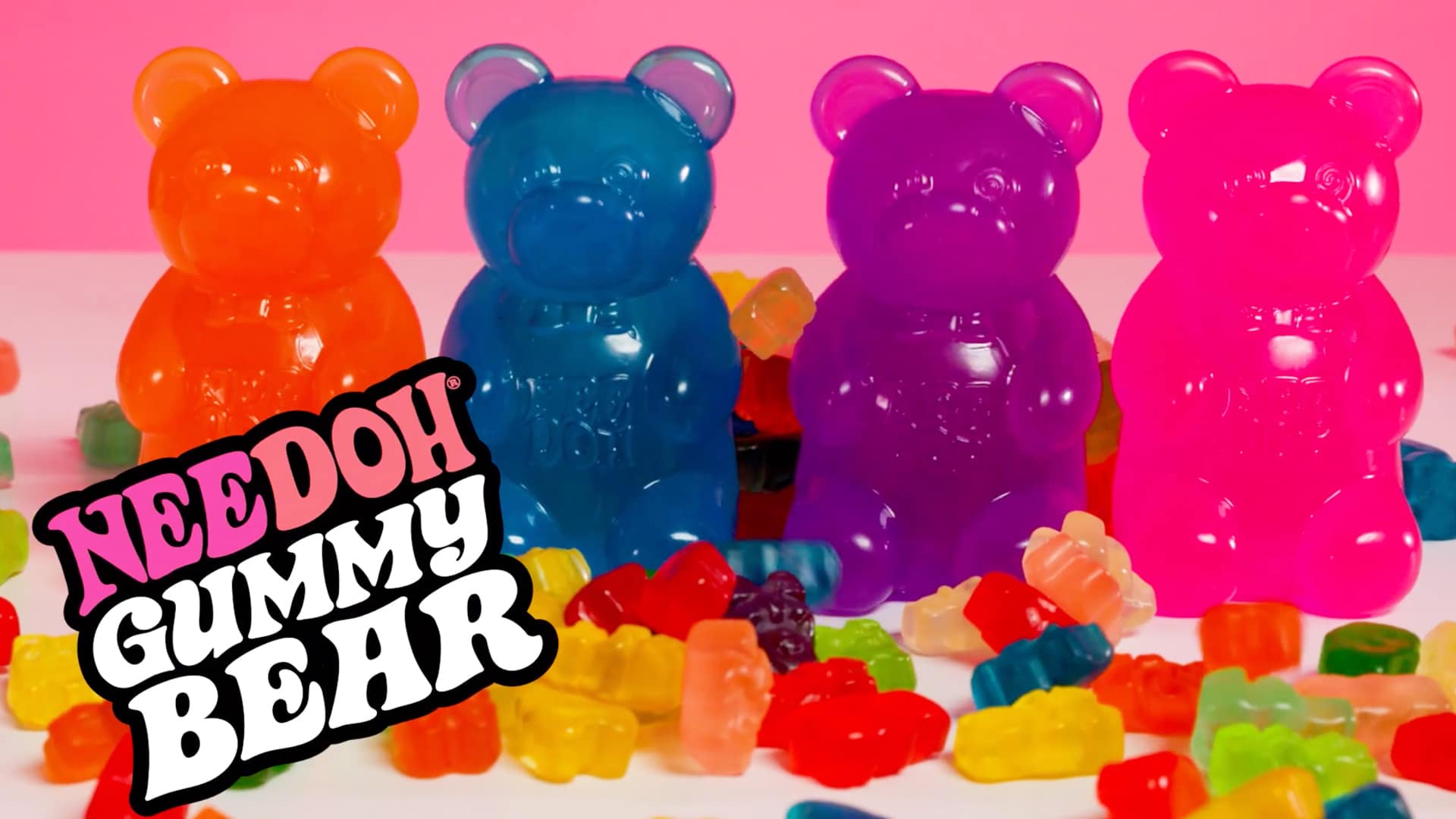 Cute Collectible NeeDoh Gummy Bear | Edition Canyon Forest - Collectible Shaggy Monster Squishable Toy Detail