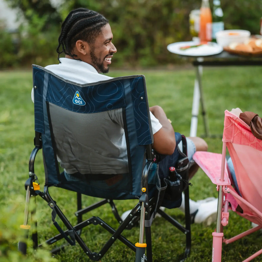 Smooth Motion Stowaway Rocker - Choice 794 - Heavy-Duty Kickback Rocker with Beverage Holder Detail
