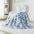 Super Soft Flannel Faux Fur Blanket Fluffy Luxury Throw Blanket Plush Fuzzy Blanket for Couch Bed 50×60 Inches Tie-dyed Blue - Cozy Fleece Throw Blanket for Couch & Bed - Default Title