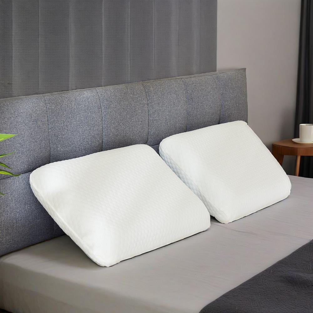 Hotel Collection Memory Foam Pillow for Sleeping, 24"D x 16"W x 4.7"H, Soft Supportive Hotel Pillow for Bed, Washable Cover, Set of 2 - Decorative Throw Pillow Cushion for Sofa & Bed - Default Title
