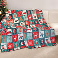 Reversible Sherpa Cozy Blanket Printed Blanket Throw Christmas Blanket - 300 GSM Fleece Blanket Throw Size Blanket for Home Decoration,... - Luxury Knitted Decorative Throw Blanket with Fringes - Default Title