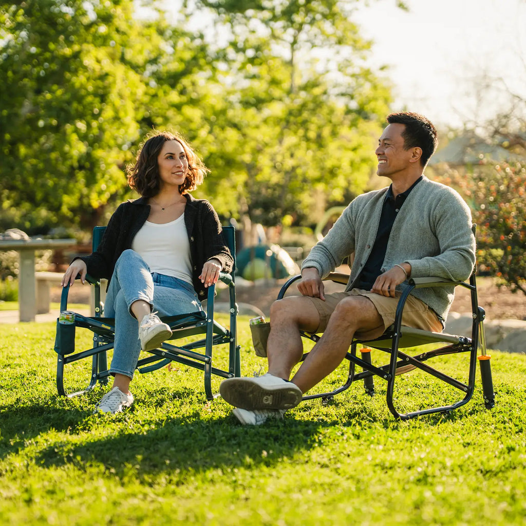Luxury Camp Grab & Go Rocker - Choice 551 - Heavy-Duty Kickback Rocker with Beverage Holder Detail