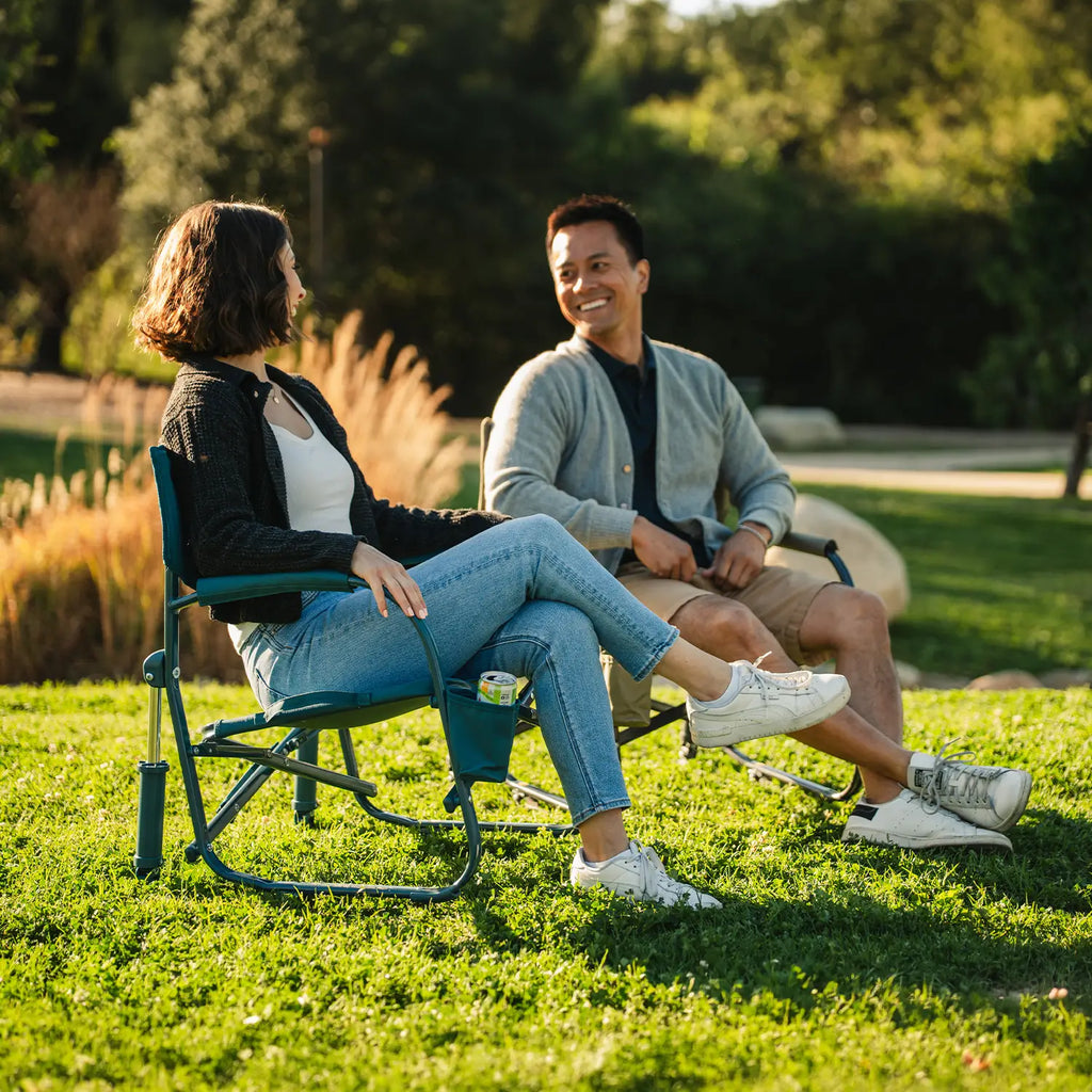 Luxury Camp Grab & Go Rocker - Choice 551 - Heavy-Duty Kickback Rocker with Beverage Holder Detail