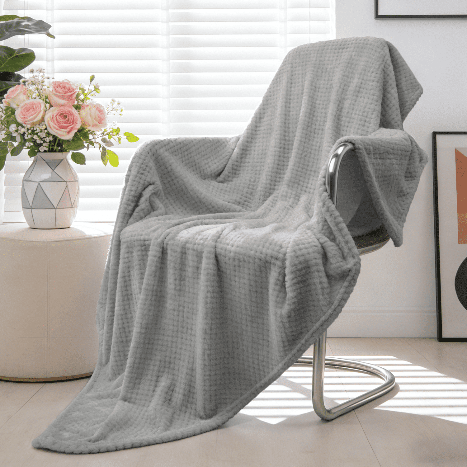 Lightweight Warm Soft Jacquard for Couch, Waffle Weave Fuzzy s for Home Decor, Lightweight and Warm Bed s for Bed Sofa Office Travel - Luxury Knitted Decorative Throw Blanket with Fringes - Default Title