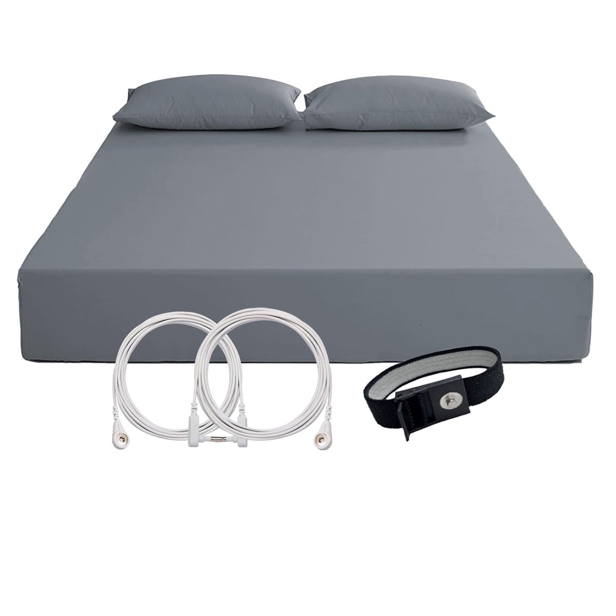 Premium Egyptian Cotton Grounding Fitted Sheet Kit Queen Size, Deep Pocket Fitted Sheet, Organic Cotton 7% Silver Fiber, Conductive Bed Cover... - Luxury Bed Sheet Set with Deep Pockets - Default Title