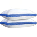 Ergonomic Memory Foam Gusseted Quilted King Size Bed Pillows Set of 2, Blue Bed Pillows for Side Sleepers and Back Sleepers - Orthopedic Shredded Foam Bed Pillow Set - Default Title