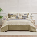 Fluffy Down Alternative 7 Piece Embroidery Design Bed-in-a-Bag, Taupe Queen Size Ultra Soft Comforter Set for Adults - All-Season Down Alternative Comforter Insert - Default Title