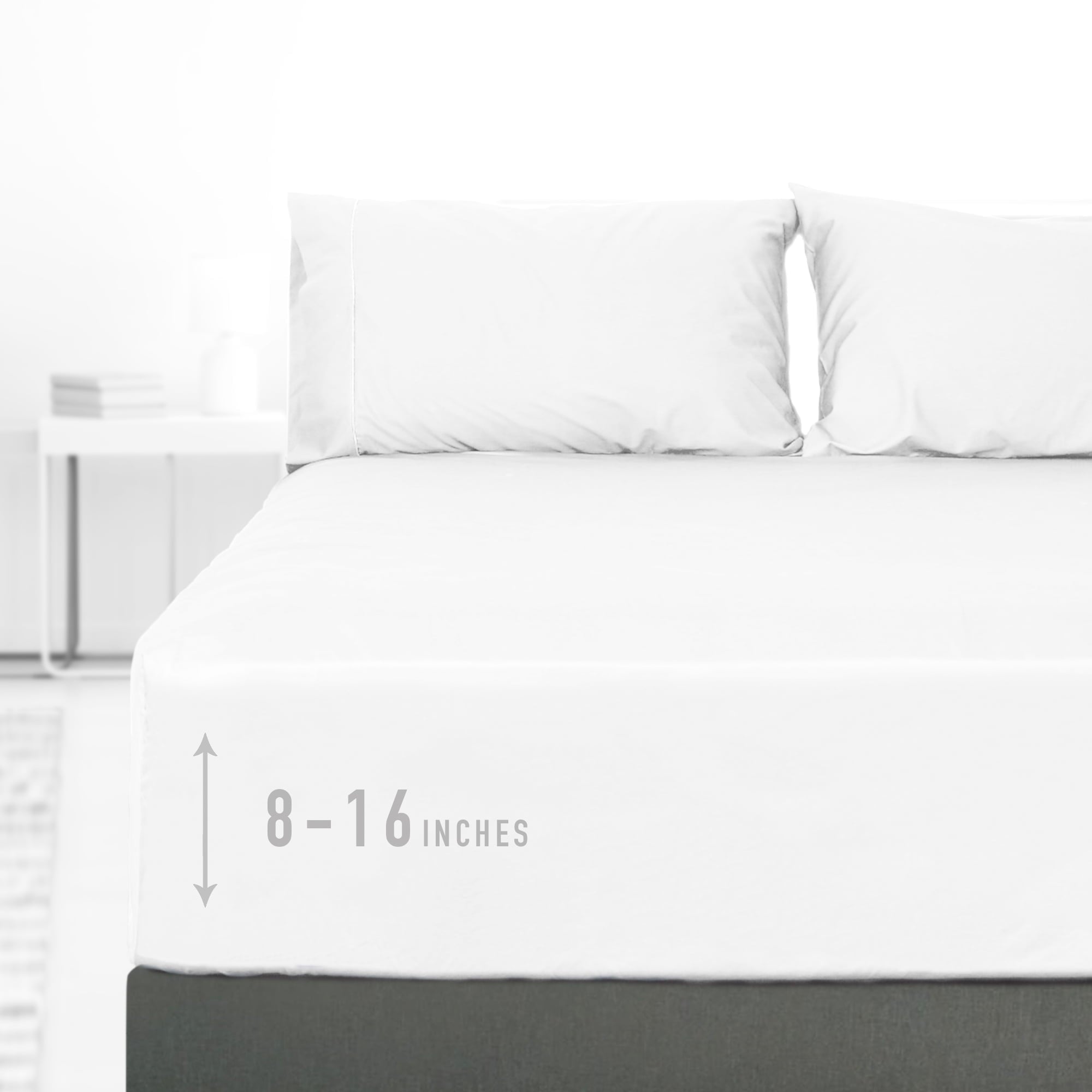 Premium Egyptian Cotton 100% Cotton Queen Size Fitted Sheet Only, 300 Thread Count White Fitted Bed Sheet with 22” Extra Deep Pocket, Soft & ... - Luxury Bed Sheet Set with Deep Pockets - Default Title