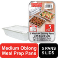 Playful Geometric Aluminum Meal Prep Pan with Lids, 5 Count - Playful Star & Heart Shaped Geometric NeeDoh - Default Title