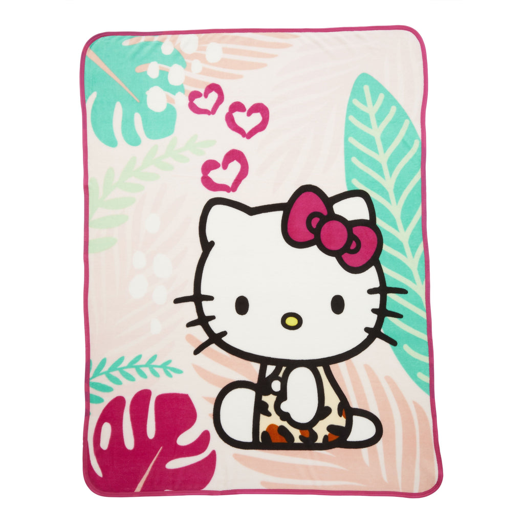 Reversible Sherpa Kids Pink White Print Fleece Throw Blanket, 46 x 60 - Cozy Fleece Throw Blanket for Couch & Bed - Default Title