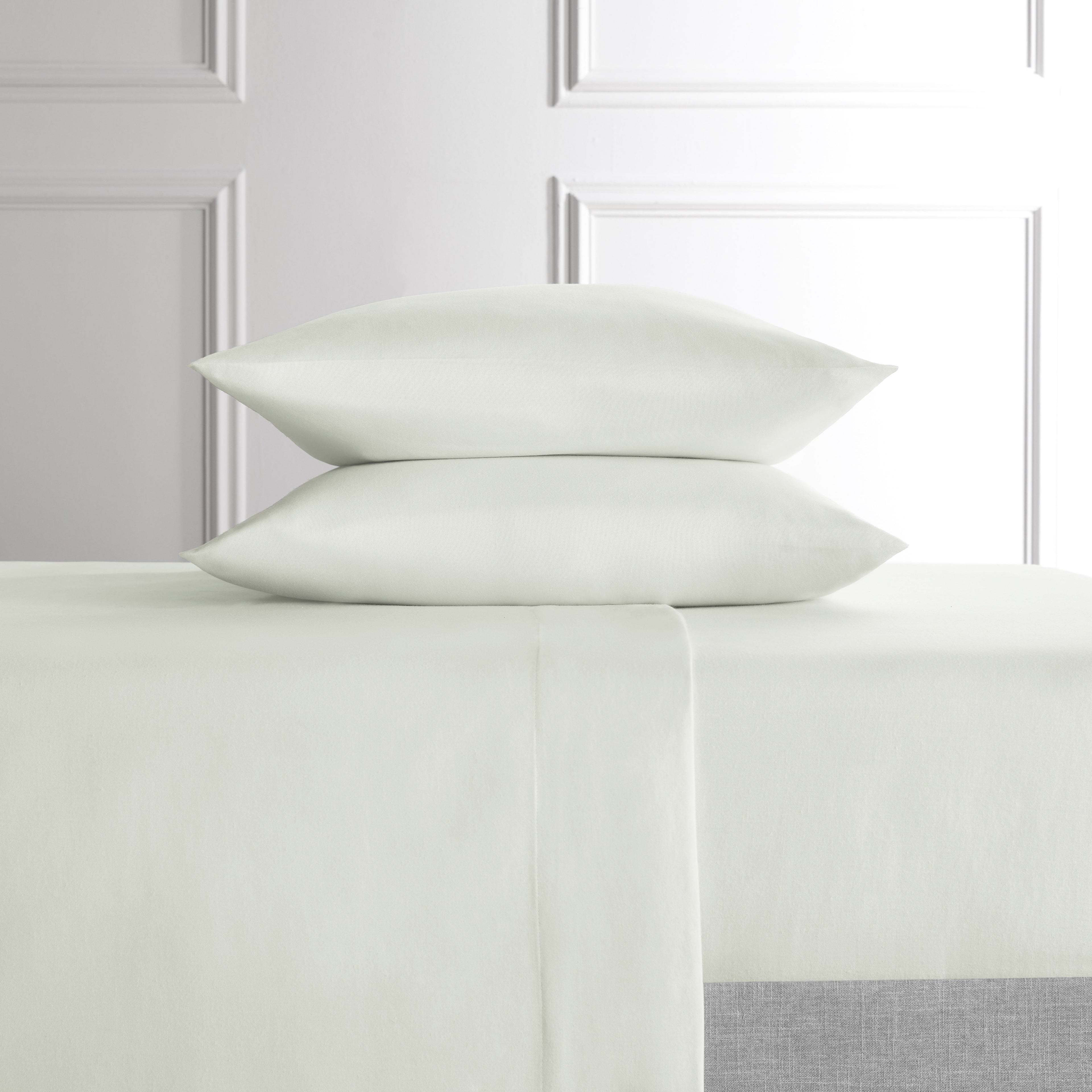 Breathable Luxury 4-Piece White Lyocell & Linen Blend Percale Bed Sheet Set, Queen - Breathable Egyptian Cotton Flat & Fitted Sheets - Default Title