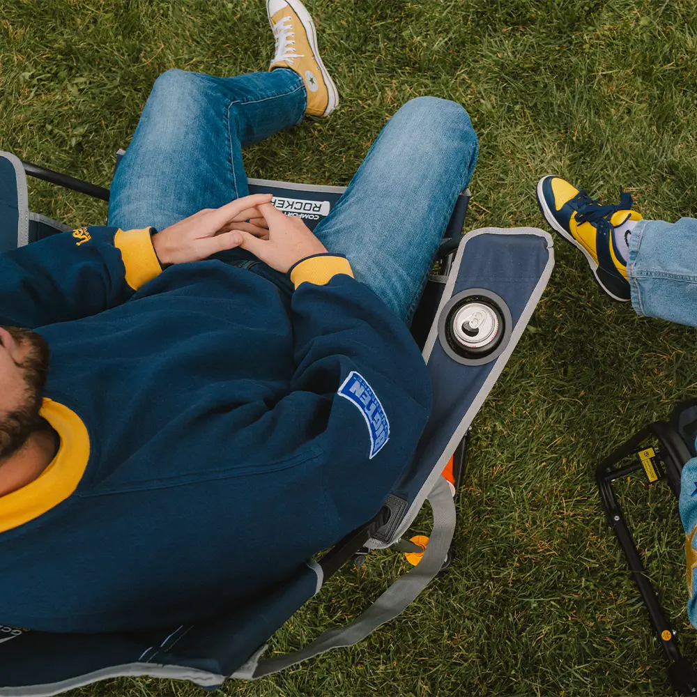 Heavy-Duty Freestyle Comfort Pro Rocker - Choice 375 - Patented Spring-Action Rocking Chair for Camping Detail