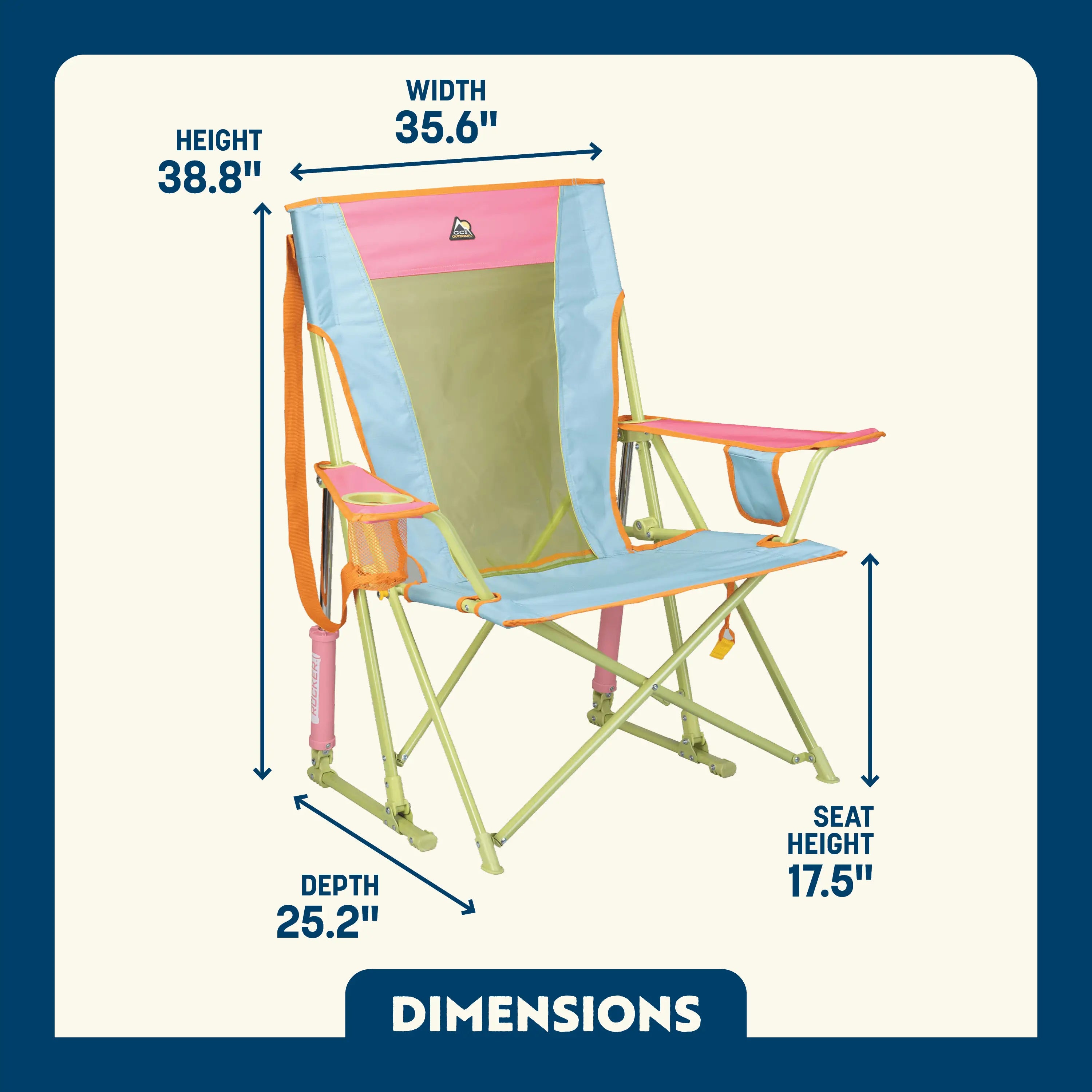 Heavy-Duty Freestyle Comfort Pro Rocker - Choice 375 - Patented Spring-Action Rocking Chair for Camping Detail