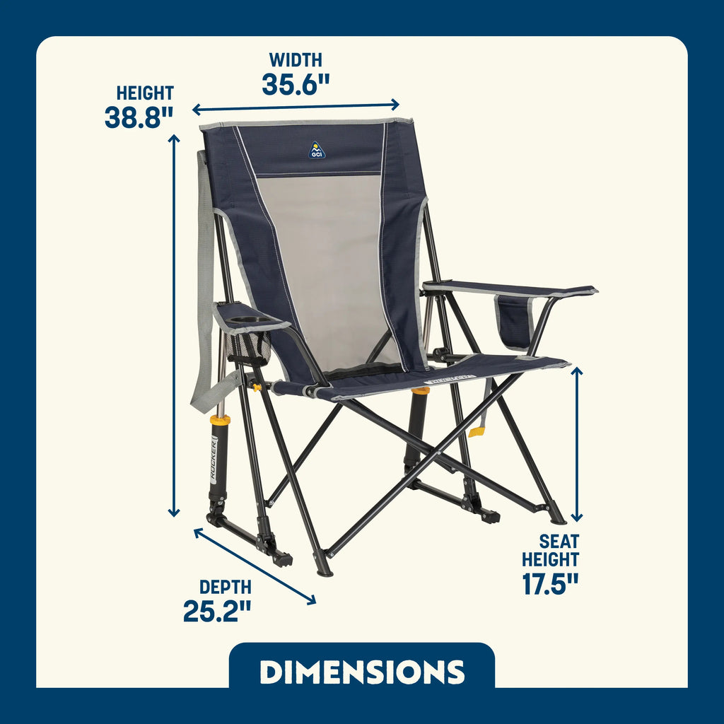Heavy-Duty Freestyle Comfort Pro Rocker - Choice 375 - Patented Spring-Action Rocking Chair for Camping Detail