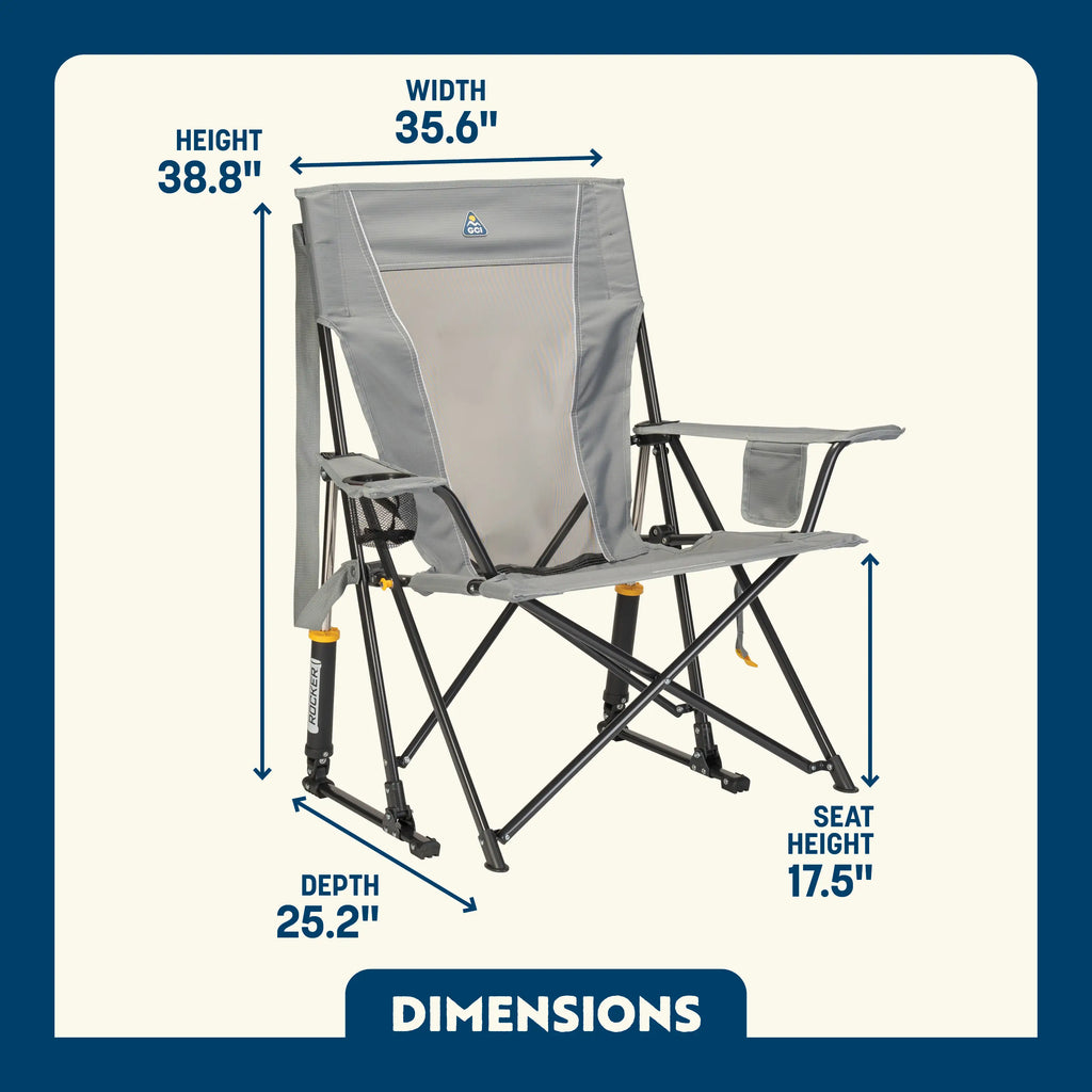 Heavy-Duty Freestyle Comfort Pro Rocker - Choice 375 - Patented Spring-Action Rocking Chair for Camping Detail