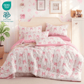 All-Season Pink Bowknot Girls Comforter Set Twin Size, 3 Pieces Bows Princess Style Bedding Set for Girls for All Season - All-Season Down Alternative Comforter Insert - Default Title