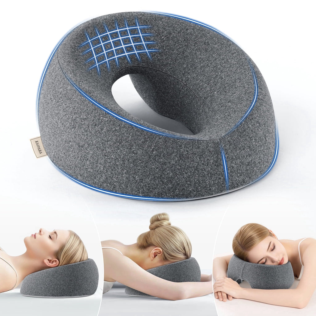 Ergonomic Memory Foam Face Down Pillow Massage Headrest for Bed, Memory Foam Pillow Face Cradle Support for Stomach Sleepers, Eye Post-Surg... - Hotel Quality Plush Sleeping Pillows - Default Title
