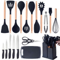 Durable Steel Kitchen Utensils Set- 19 Pcs Silicone Cooking Utensils Set for Nonstick Cookware-Silicone Spatulas Set, Kitchen Gadge... - Professional Kitchen Tool for Culinary Enthusiasts - Default Title