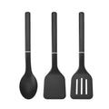Durable Steel 3-Piece Cooking Utensils Set with Ergonomic Handles, Black - Multi-Purpose Hand Tool for Daily Meal Prep - Default Title