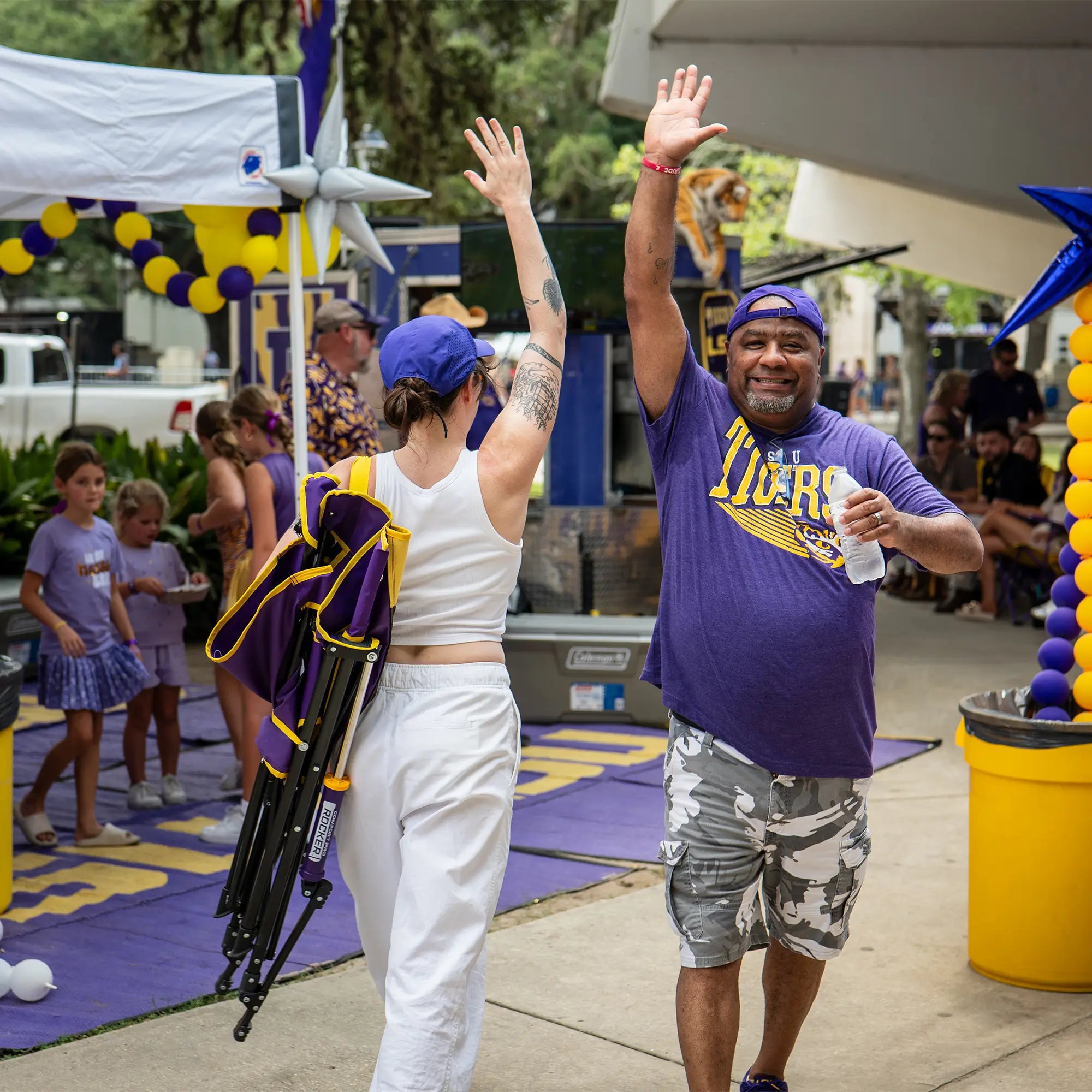 Heavy-Duty Freestyle College Comfort Pro Rocker - LSU Tigers - Choice 880 - RoadTrip Rocker Smooth Motion Camp Chair Detail