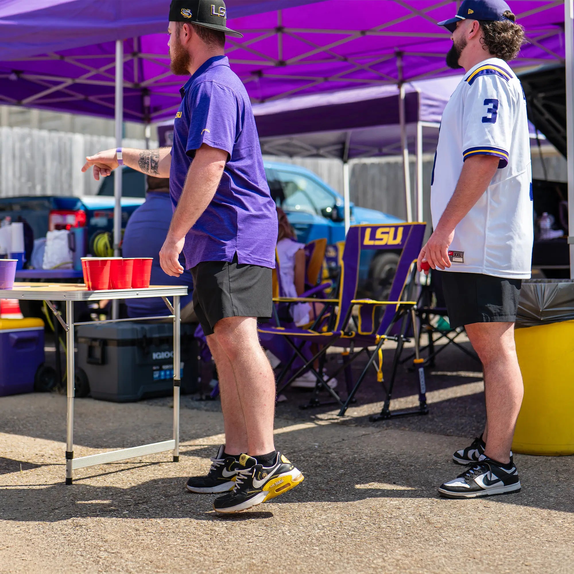 Heavy-Duty Freestyle College Comfort Pro Rocker - LSU Tigers - Choice 880 - RoadTrip Rocker Smooth Motion Camp Chair Detail