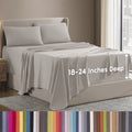 Wrinkle-Resistant Extra Deep Pocket Full Sheets Set, 4 Piece, Fits 18"-24" Mattress, Breathable & Extra Soft Bed Sheets, Linen - Cooling Hotel Quality Bedding Sheets and Pillowcases - Default Title