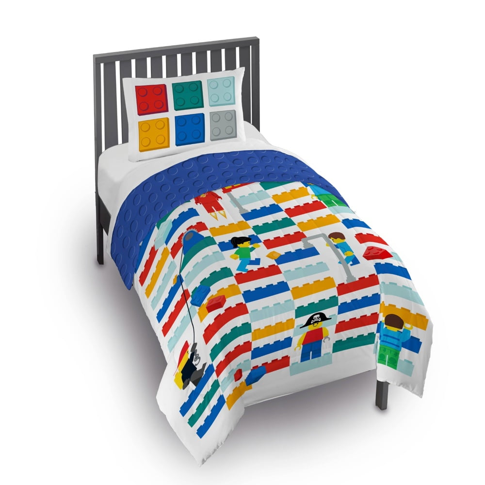 All-Season Kids 2 Piece Multicolor Reversible Comforter and Pillowcase Bedding Set, Twin/Full - All-Season Down Alternative Comforter Insert - Default Title