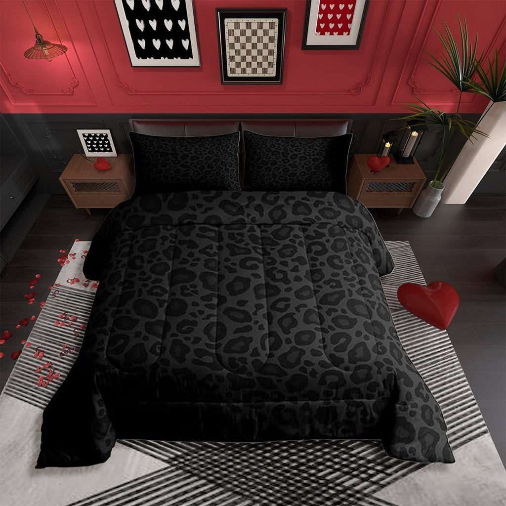 Luxurious Quilted Leopard Print Comforter Set Full Size,Abstract Cheetah Texture Bedding Set,Women Room Decor,Rustic Farmhouse Retro Do... - Cloud-Like Soft Lightweight Bed Comforter - Default Title