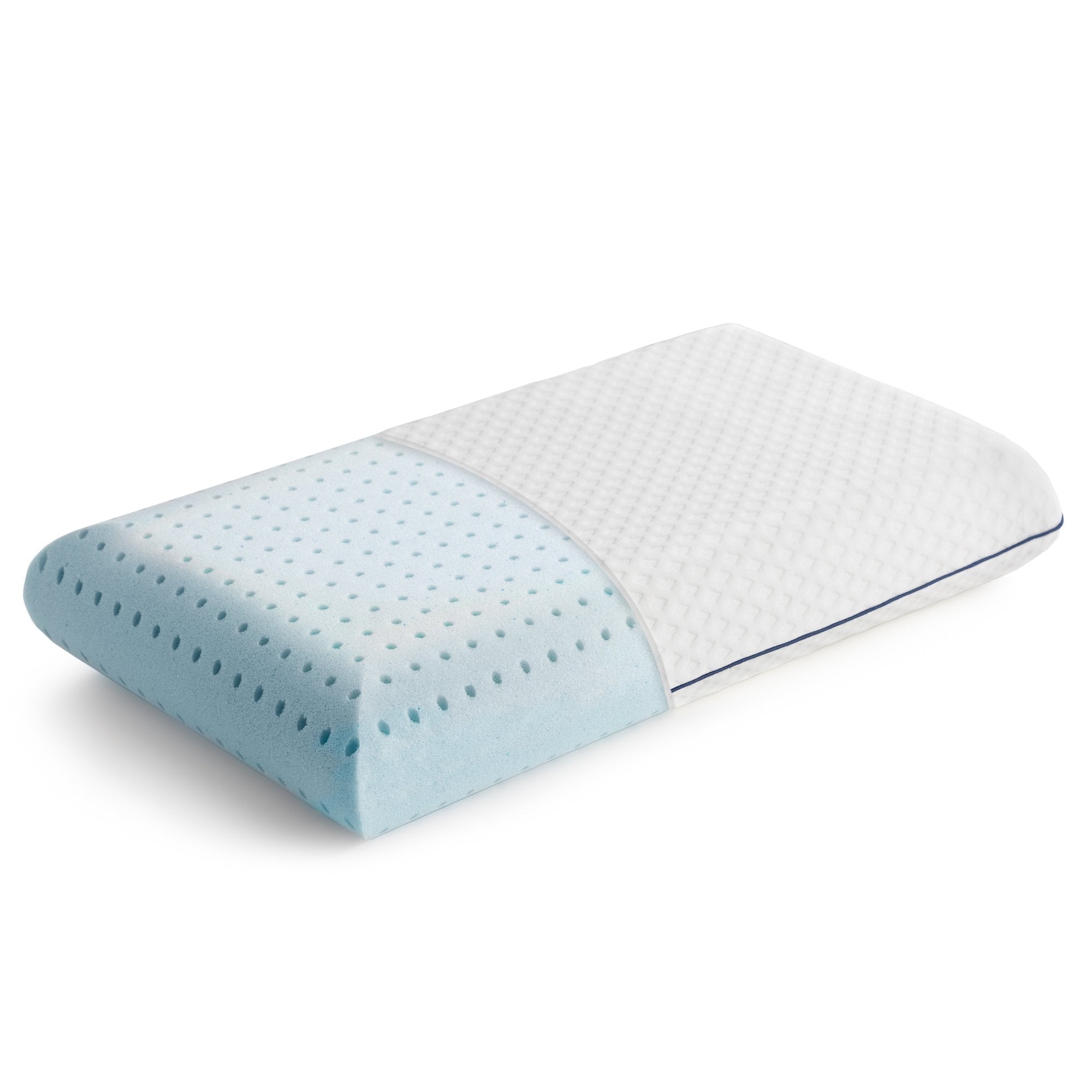 Ergonomic Memory Foam Medium Feel Standard Size Ventilated Gel Memory Foam Bed Pillow with Washable Cover and Temperature Regulating Infusion - Orthopedic Shredded Foam Bed Pillow Set - Default Title