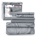 Premium Egyptian Cotton 6-Piece Bed Sheet Set, Deep Pocket Queen Sheets Up to 16 Inch, 1 Flat Sheet , 1 Fitted Sheet & 4 Pillowcases (Queen, ... - Cooling Hotel Quality Bedding Sheets and Pillowcases - Default Title