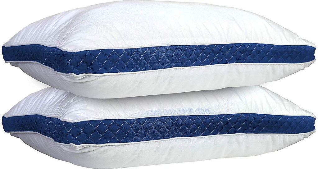Hotel Collection Gusseted Quilted Bed Pillows - Set of 2 Premium Bed Pillows for Side Sleepers and Back Sleepers - 2 Pack (King Size, Na - Hotel Quality Plush Sleeping Pillows - Default Title
