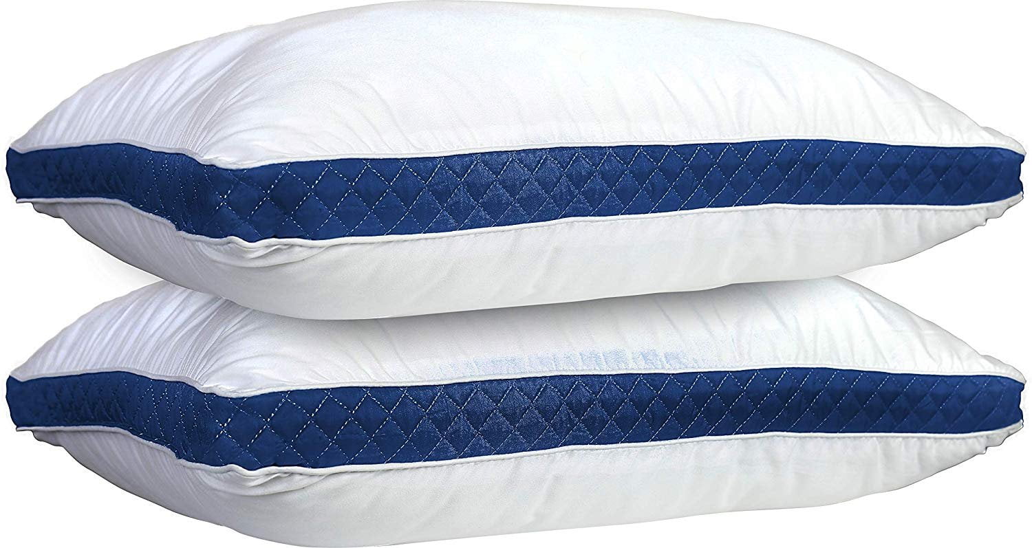 Hotel Collection Gusseted Quilted Bed Pillows - Set of 2 Premium Bed Pillows for Side Sleepers and Back Sleepers - 2 Pack (King Size, Na - Hotel Quality Plush Sleeping Pillows - Default Title