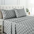 Wrinkle-Resistant King Size Bed Sheets Set, ury 4 Piece Microfiber Deep Pocket Fitted Sheet, Flat Sheet & Pillowcases Bedding Sheets Se... - Luxury Bed Sheet Set with Deep Pockets - Default Title