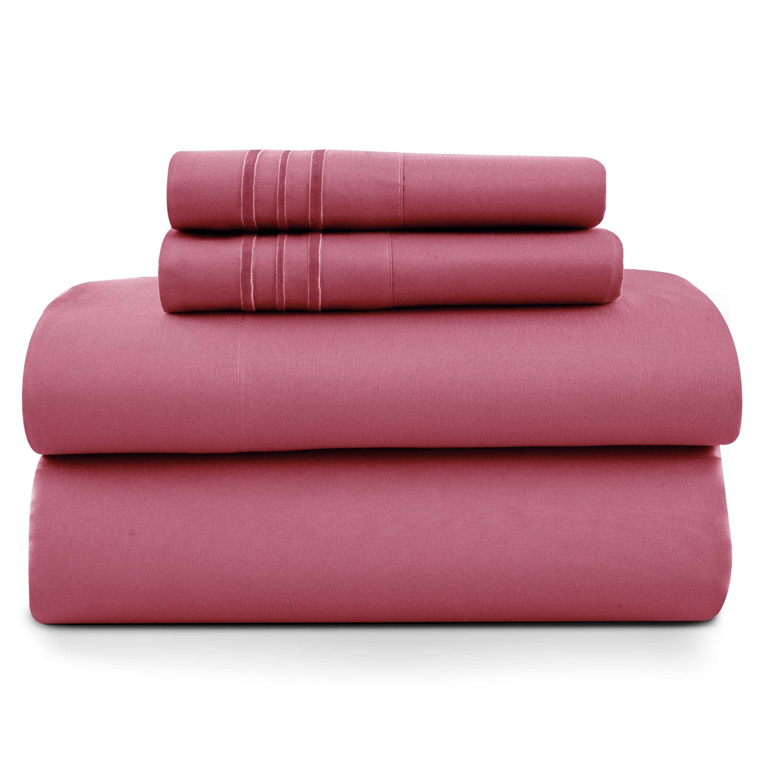 Wrinkle-Resistant Size Sheet Set, 4-Piece Plain Soft Microfiber – Deep Pocket Bed Sheets, Includes 1 Fitted Sheet, 1 Flat Sheet, 2 Pill... - Luxury Bed Sheet Set with Deep Pockets - Default Title