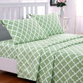 Ultra-Soft Quatrefoil Bed Sheet Set (King, Sage/White) 4 Piece Deep Pocket 1800 Series Microfiber Bed Sheet Set Contains 1 Fitte... - Breathable Egyptian Cotton Flat & Fitted Sheets - Default Title