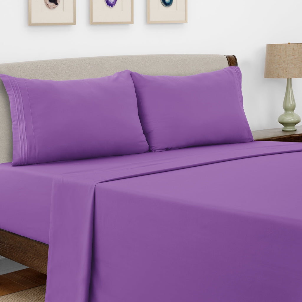 Wrinkle-Resistant Queen Size Sheets Set Brushed Microfiber High GSM, 4 Piece Sheet Set Upto 16 Inches Deep Pocket Bedding Sheets & Pillow - Breathable Egyptian Cotton Flat & Fitted Sheets - Default Title