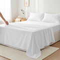 Wrinkle-Resistant 100% Cotton Sheets For Queen Size Bed - Luxury 400 Thread Count Queen Sheet Set, 4 Piece Sateen Weave Queen White Cot... - Premium Ultra-Soft Pillowcase Pair for Sleeping - Default Title