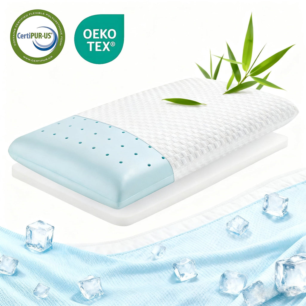 Decorative Plump Memory Foam Pillow for Bed, Cooling Pillow with Extra Height Pad, Supportive Bed Pillow for Side, Back & Hot Sleepers... - Hotel Quality Plush Sleeping Pillows - Default Title