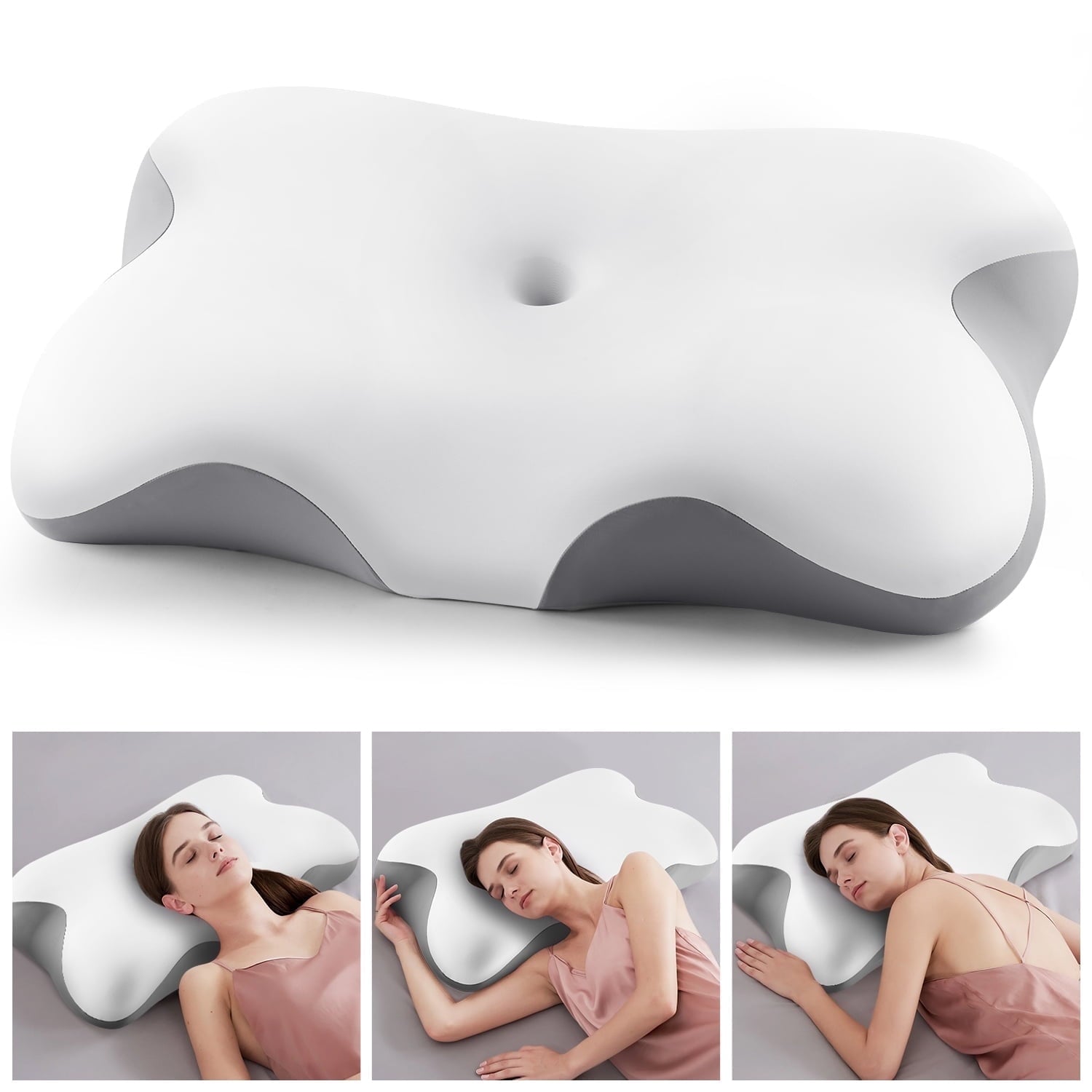Orthopedic Support Memory Foam Bed Pillow for Pain Relief,Ergonomic Memory Foam Pillows for Sleeping for Side Back Stomach&Sleepers with... - Ergonomic Memory Foam Pillow for Neck Pain Support - Default Title