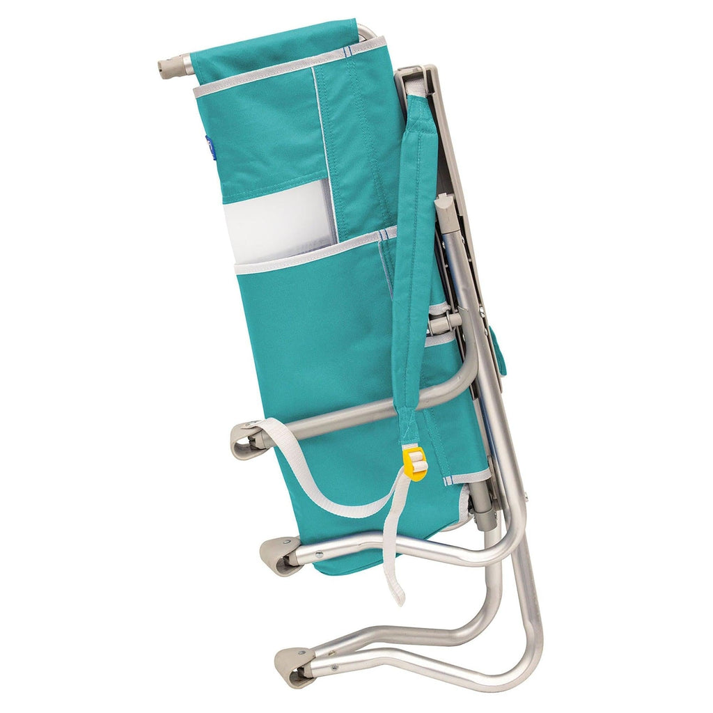 Rust-Resistant Aluminum Bi-Fold Beach Chair - Choice 601 - Low-Profile Reclining Beach Chair with Backpack Straps Detail